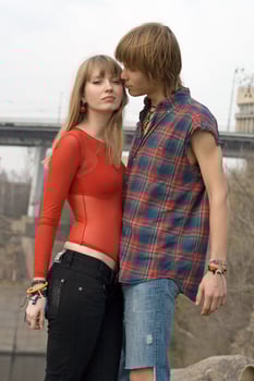 Young couple - the guy and the girl outdoor 7 photo