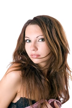 portrait of the young beauty woman. Isolated 4 photo