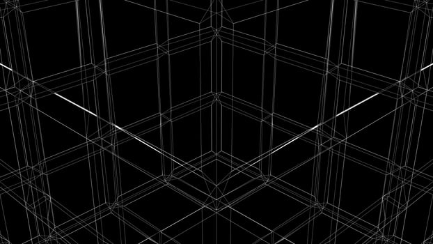 black wireframe geometric structure background photo