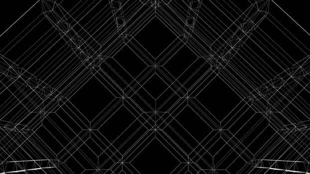 black wireframe geometric structure background photo