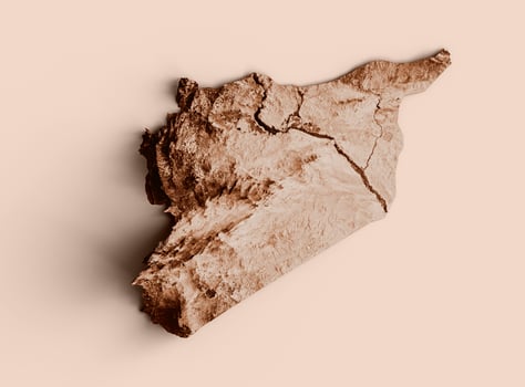 Map of Syria in old style, brown graphics in a retro style Vintage Style. High detailed 3d illustration photo