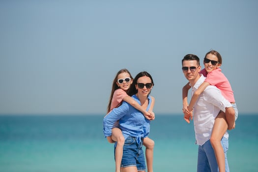 Young family on vacation have a lot of fun photo