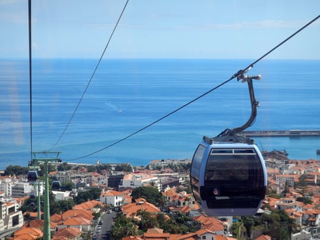 Ride the cable car from the mount in the city of Funchal photo