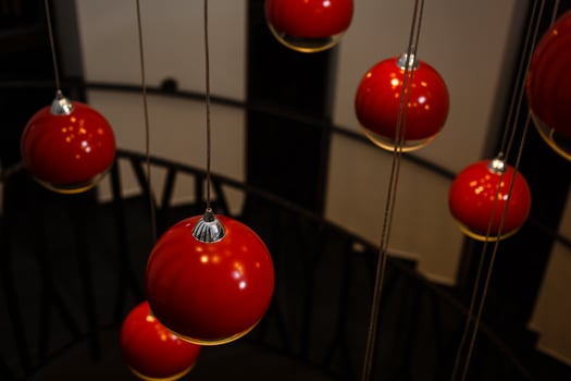 Red hanging lamps photo