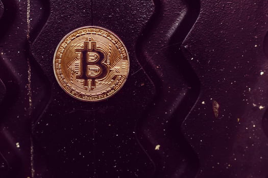 steps with bitcoin symbol years photo