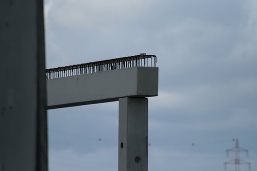 precast concrete elements on construction site during installation photo