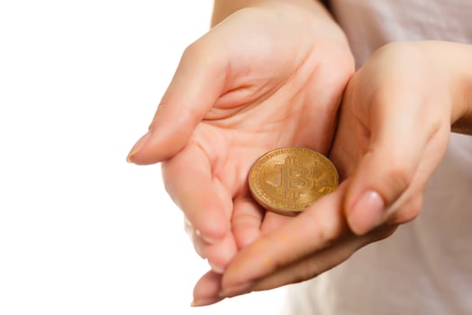 The money coin on hands or coins exchange in stock market photo