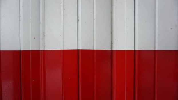 A red and white striped wall photo