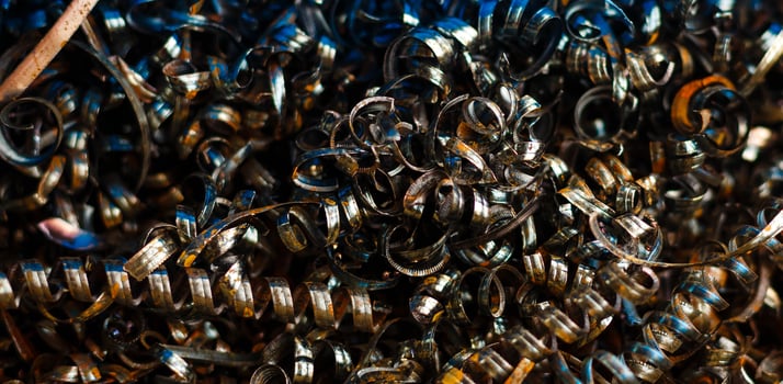 Scrap metal shavings photo