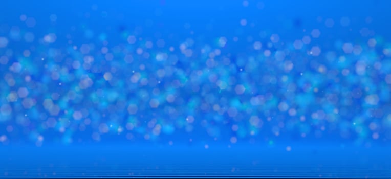 Defocused particles floating on a lined surface against a blue background photo