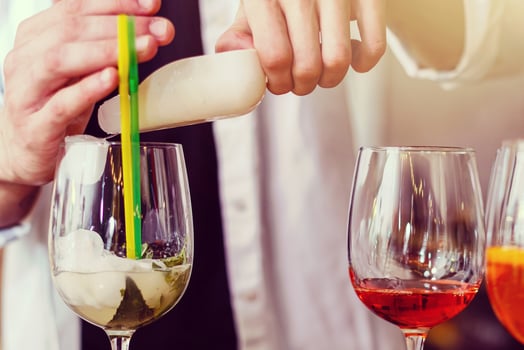 Energy drink being poured at a bar photo