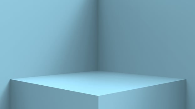 blank stand interior design, empty room for blank stand interior design, empty room for show case background, 3D rendering blue pastel color blank stand interior design case background photo