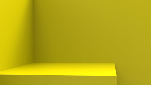 blank stand interior design, empty room for show case background, 3D rendering lime color blank stand interior design photo