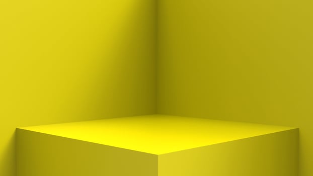 blank stand interior design, empty room for show case background, 3D rendering lime color blank stand interior design photo