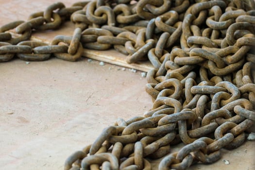 Steel chains that are rusty photo
