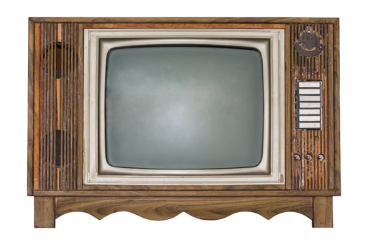 Retro Television isolated on white background. Clipping path photo