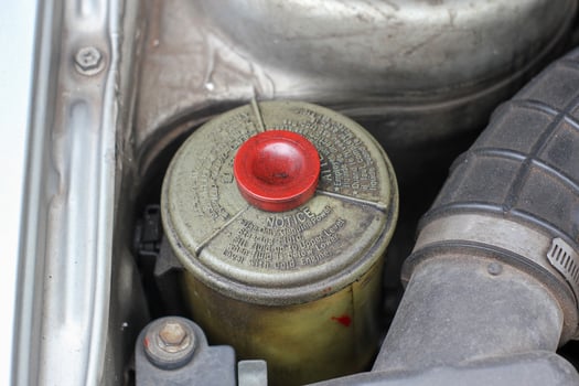 Old car Break fluid in the car engine room photo