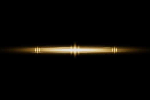 Yellow horizontal lens flares pack. Laser beams, horizontal light rays. Beautiful light flares. Flash light with fairy dust sparks and golden stars shine. Dusty shine light photo
