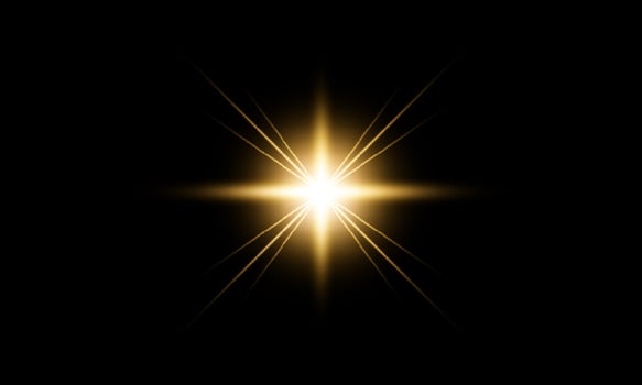 Golden lens flare light effects photo