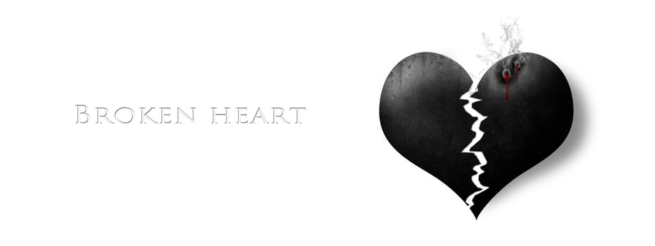 Broken heart, love and Valentines day concept. photo
