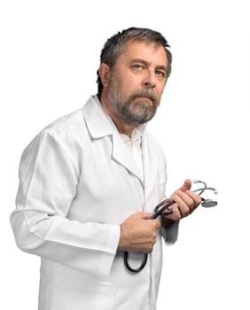 doctor in a white coat photo