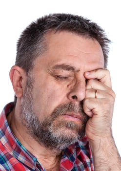 Middle age man suffering from a headache photo