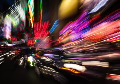 Illumination and night lights of big city photo