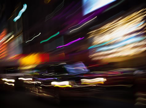 Illumination and night lights of big city photo