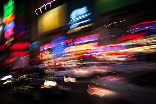 Illumination and night lights of big city photo