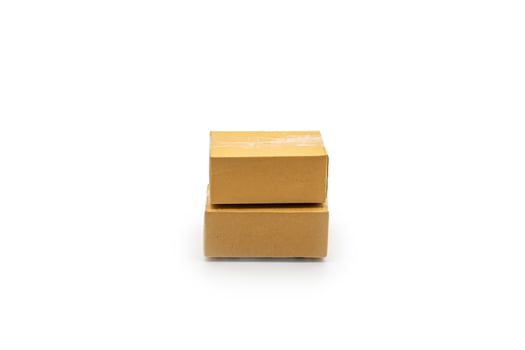 two boxed tower on the white clear background photo