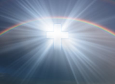 Cross in sky photo