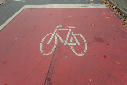 a stop mark on a bicycle path photo