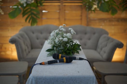 Beautiful Wedding Decoration with Flowers photo