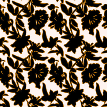 Seamless hand draw floral pattern, flowers design. photo
