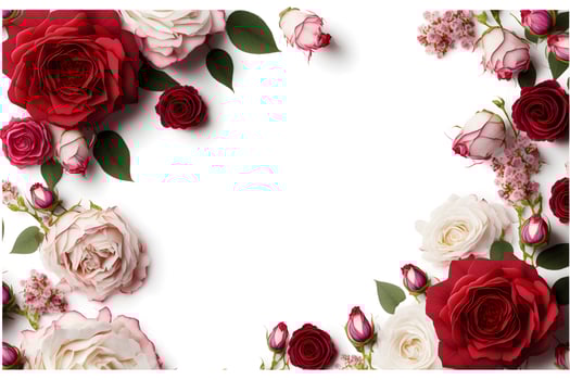 A stunning image featuring a red and pink rose flower with a blank space in the middle, perfect for adding text or overlaying graphics. This photo is ideal for use on social media, websites