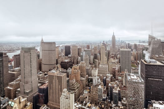 An aerial view over Manhattan in New York city photo