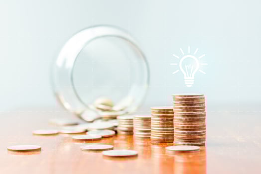 The concept of success for money coin for financing and growth investment in the global business, income, payment, and exchange of money  development professional photo