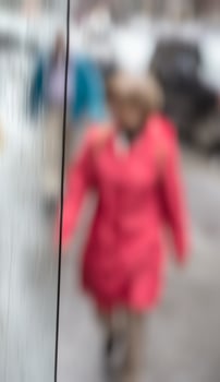 Blurred scene of urban life photo