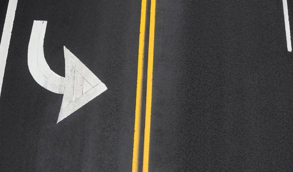 Road markings on asphalt on the street of Manhattan photo