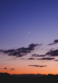 moon at sunset photo