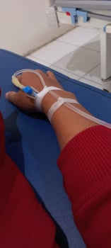 hands of patients with intravenous therapy in hospitals photo