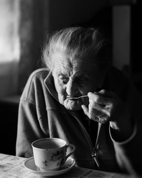 old depressed woman photo