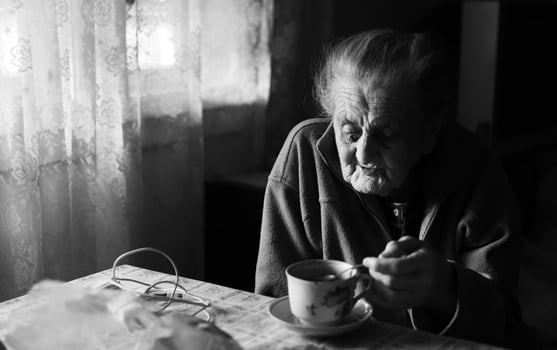 old depressed woman photo