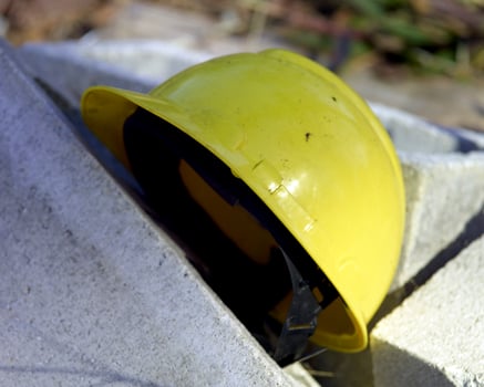A yellow construction workers helmet photo