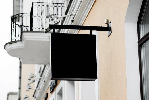 Signboard for logo presentation photo