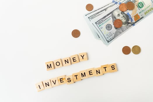 International currency money including euro, dollar, coin, dollar bill. Inscriptions of money investments. photo