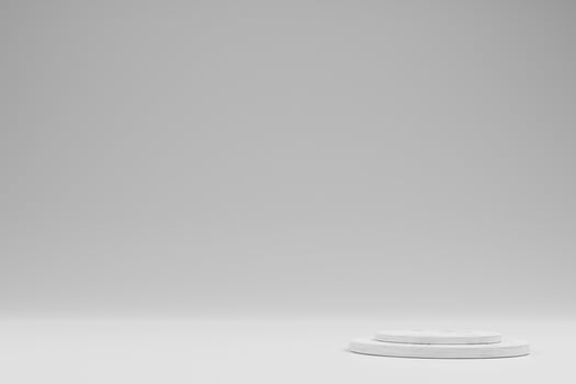 white podium scene on 3d rendering for product display photo