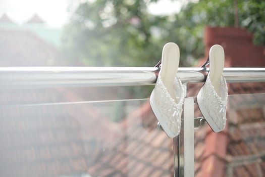 A Pair of Bride's Shoes for Wedding Ceremony photo