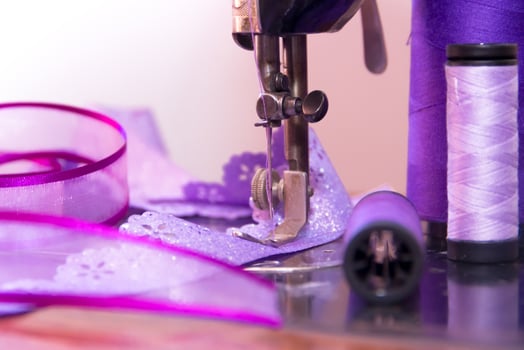 old sewing machine and sewing elements photo