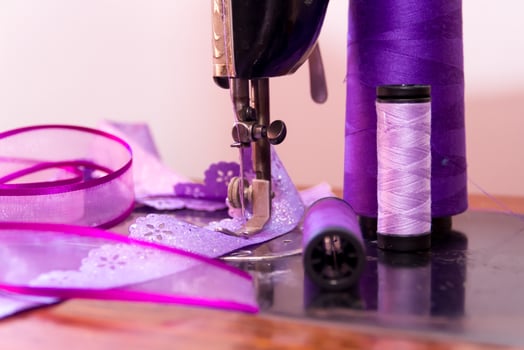 old sewing machine and sewing elements photo